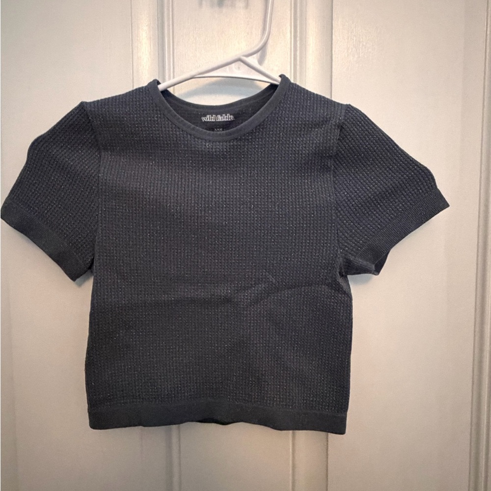 Wild Fable Juniors Navy Blue Textured Top